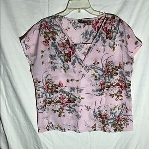 SHEIN Pink Wrap Blouse with Notched Collar